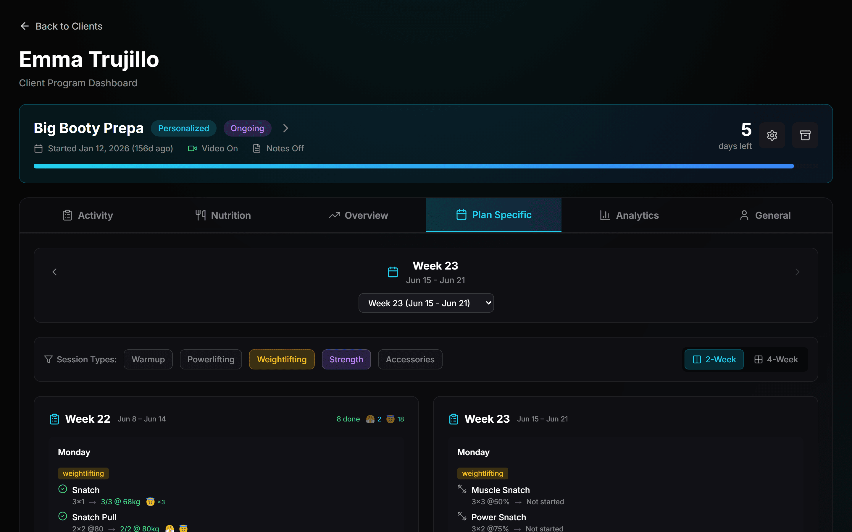 Week Builder with duplication scenarios