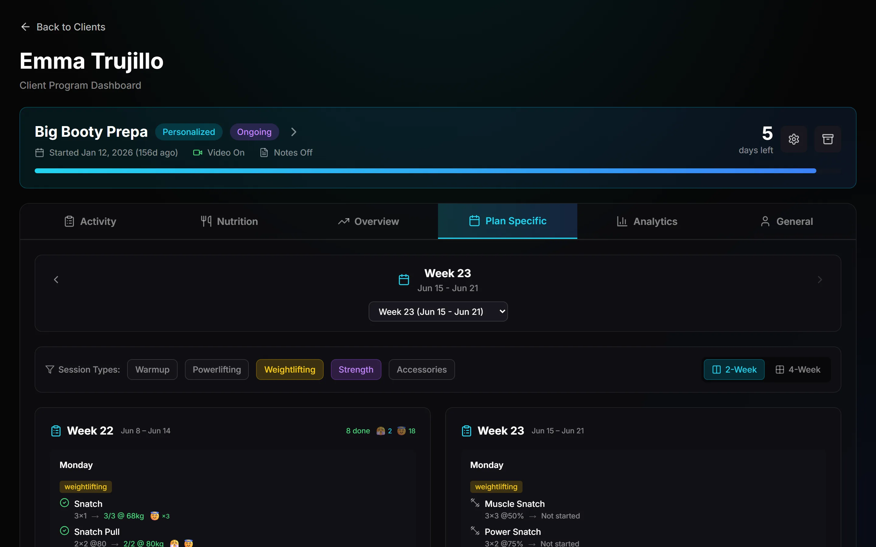 Week Builder with duplication scenarios