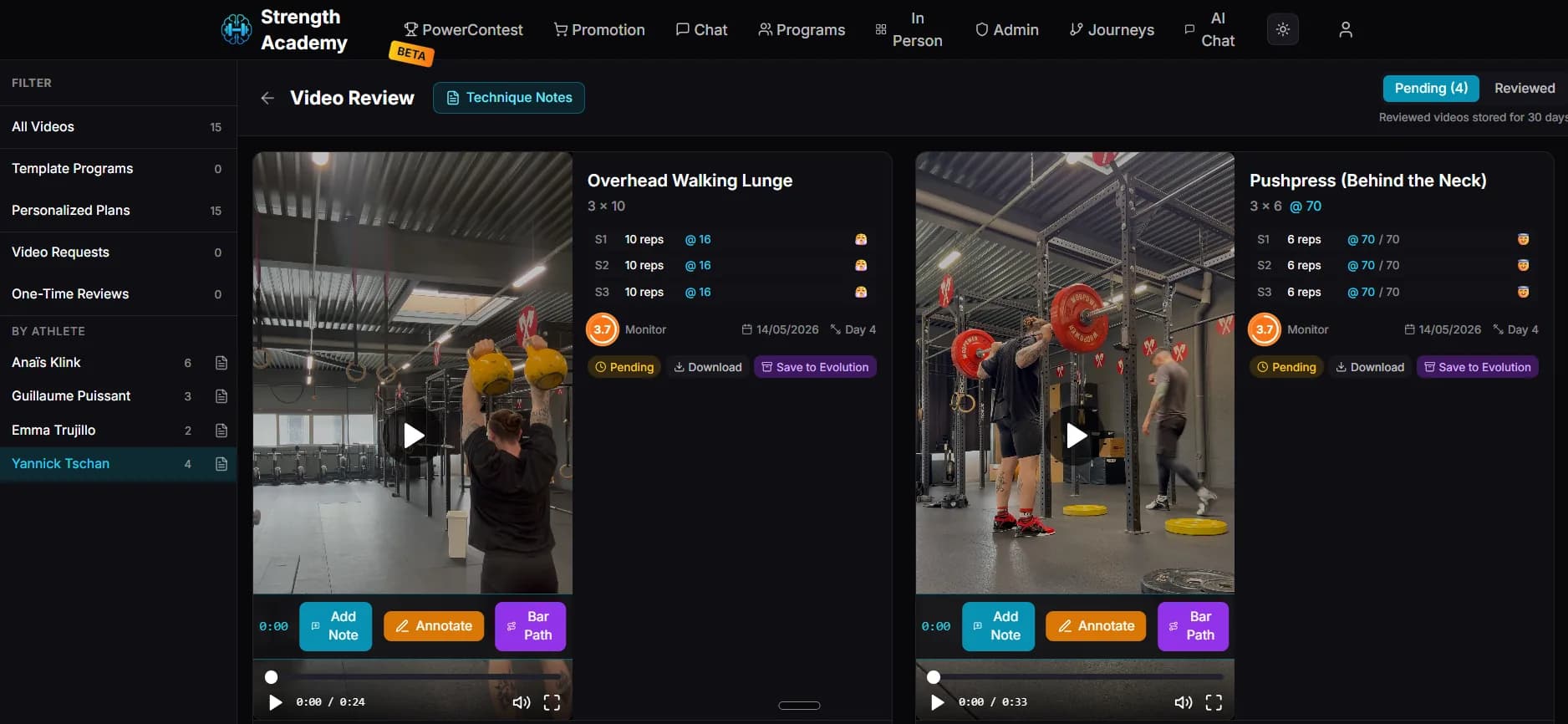 Video feedback & chat